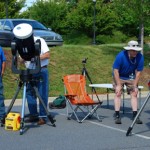 5 club members setting up at the June 2012 Venus Transit